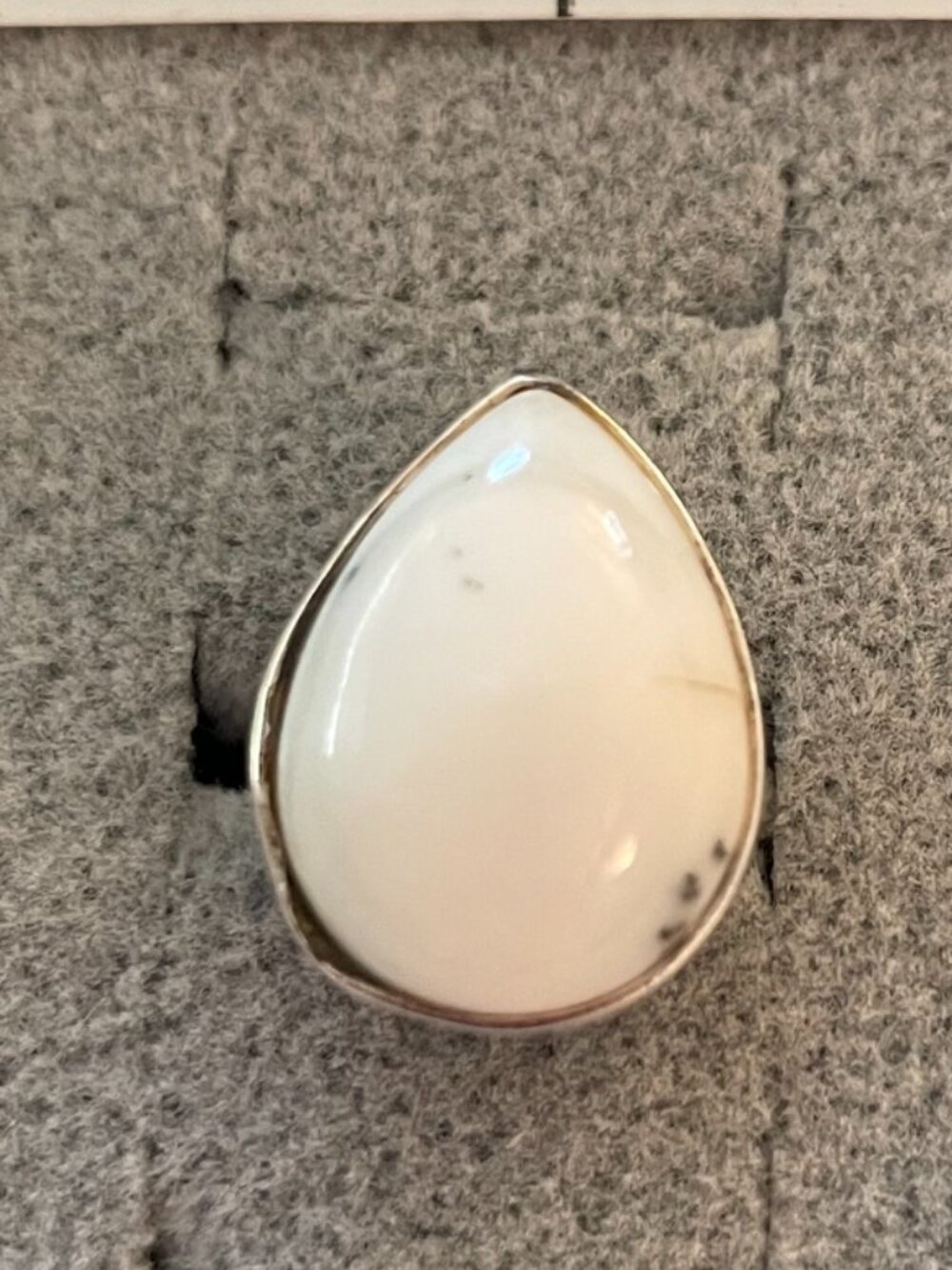 NEW Sterling Silver Ring Size 5.5 Hippie Boho White Larimar Anthropologie $98